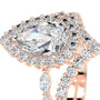 Rose :: modern pear halo lab grown diamond engagement ring bridal jewelry