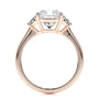 Rose :: cushion cut three stone lab grown diamond ring timeless elegant engagement ring
