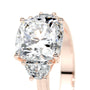 Rose :: premium cushion lab diamond three stone ring IGI certified bridal jewelry