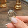 Rose :: modern cushion cut lab grown diamond three stone engagement ring luxury design