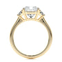 Yellow :: sustainable cushion lab grown diamond three stone ring eco friendly jewelry