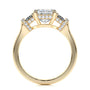 Yellow :: elegant Virellea emerald lab grown diamond three stone ring luxury design