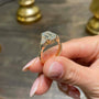 Yellow :: fine jewelry emerald cut three stone lab grown diamond ring women engagement
