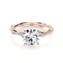 Rose :: round lab grown diamond engagement ring with pavé band brilliance