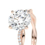 Rose :: elegant round cut lab grown diamond pavé ring timeless engagement design