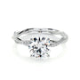 White :: Solmique round pavé lab grown diamond engagement ring IGI certified