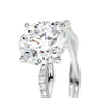 White :: Solmique round cut pavé lab grown diamond ring luxury engagement design