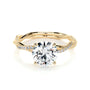 Yellow :: handcrafted round pavé lab diamond engagement ring luxury fine jewelry