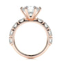 Rose :: round lab grown diamond engagement ring with pavé band brilliance