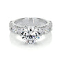 White :: Lunavique round pavé lab grown diamond engagement ring IGI certified