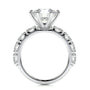 White :: IGI certified round lab diamond pavé engagement ring elegant bridal jewelry