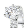 White :: Lunavique round cut pavé lab grown diamond ring luxury engagement design