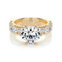Yellow :: premium round lab diamond pavé engagement ring IGI certified ring
