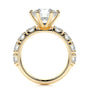 Yellow :: fine jewelry round lab grown diamond pavé engagement ring women ring