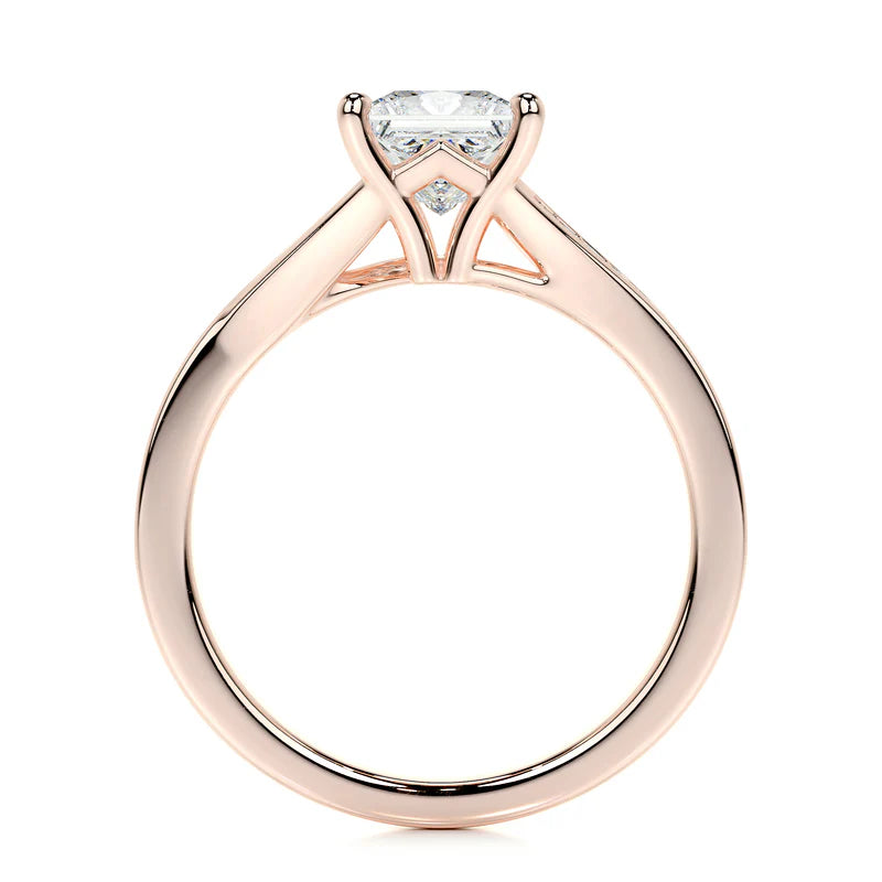 Rose :: premium princess lab diamond pavé engagement ring IGI certified ring