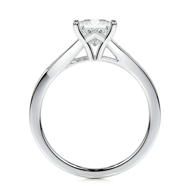 White :: Orivelle princess cut pavé lab grown diamond ring luxury engagement design