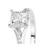 White :: princess pavé lab grown diamond engagement ring sparkle white gold band