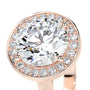 Rose :: elegant round cut halo lab grown diamond ring timeless engagement design