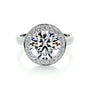 White :: Elvarra round halo lab grown diamond engagement ring IGI certified