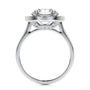 White :: Elvarra round cut halo lab grown diamond ring luxury engagement design