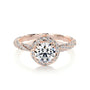 Rose :: round halo lab grown diamond engagement ring sparkle Rose gold band