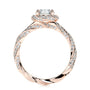 Rose :: premium round lab diamond halo engagement ring IGI certified ring