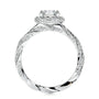 White :: IGI certified round lab diamond halo engagement ring elegant fine jewelry