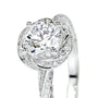 White :: Seravelle round cut halo lab grown diamond ring luxury engagement design