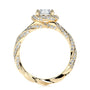 Yellow :: women’s round cut lab diamond halo engagement ring white gold band