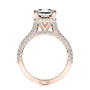 Rose :: modern radiant hidden halo lab grown diamond engagement ring bridal jewelry