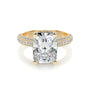 Yellow :: handcrafted radiant hidden halo lab diamond engagement ring luxury design