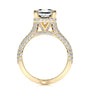Yellow :: women’s radiant cut lab diamond engagement ring hidden halo pavé band