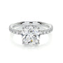 White :: Velentique square cushion hidden halo lab grown diamond engagement ring IGI certified white gold