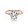 Rose :: Zoravique oval hidden halo lab grown diamond engagement ring IGI certified rose gold