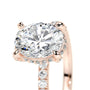 Rose :: close sparkle oval lab diamond hidden halo ring rose gold micro pave band