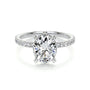 White :: Zoravique oval hidden halo lab grown diamond engagement ring IGI certified white gold