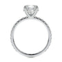 White :: side profile oval hidden halo lab diamond ring white gold setting sparkle