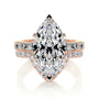 Rose :: marquise three stone lab grown diamond engagement ring round side stones