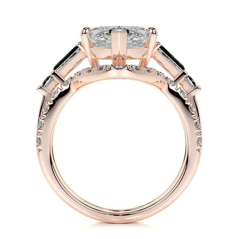 Rose :: marquise cut three stone lab grown diamond ring timeless elegant engagement ring