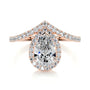Rose :: pear halo lab grown diamond engagement ring sparkle white gold band