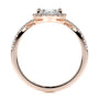 Rose :: pear lab grown diamond engagement ring with halo setting brilliance