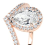 Rose :: modern pear halo lab grown diamond engagement ring bridal jewelry