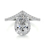 White :: Noravique pear halo lab grown diamond engagement ring IGI certified
