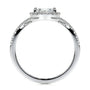 White :: IGI certified pear lab diamond halo engagement ring elegant fine jewelry