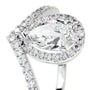 White :: Noravique pear cut halo lab grown diamond ring luxury engagement design