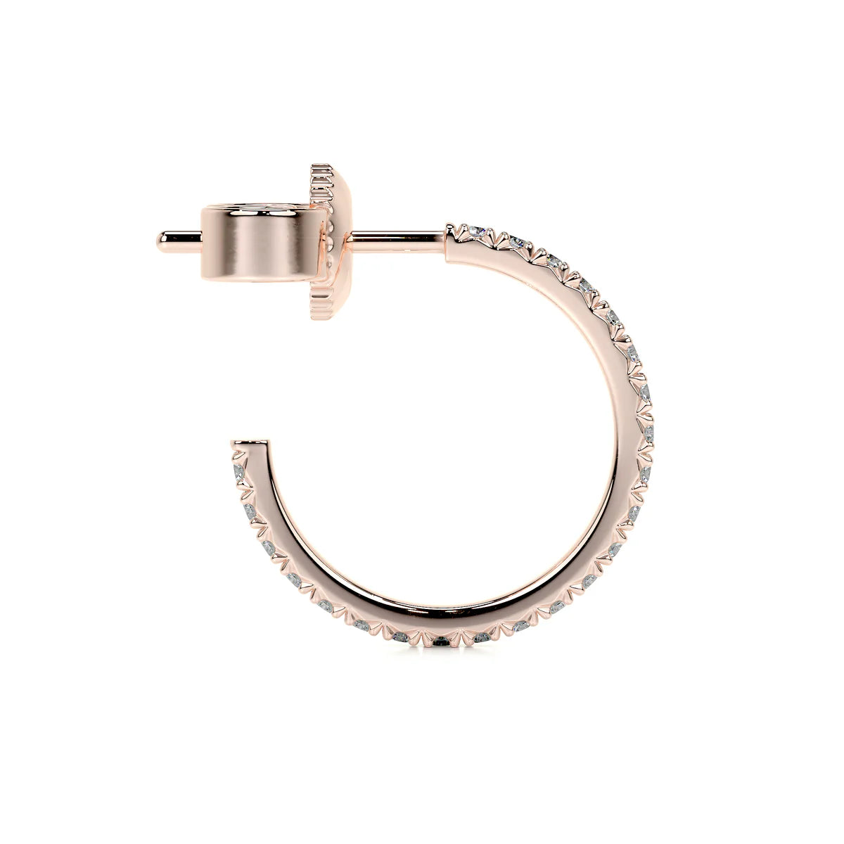 Rose :: modern lab grown diamond stud earrings 0.50ct round solitaire white gold clean minimal design