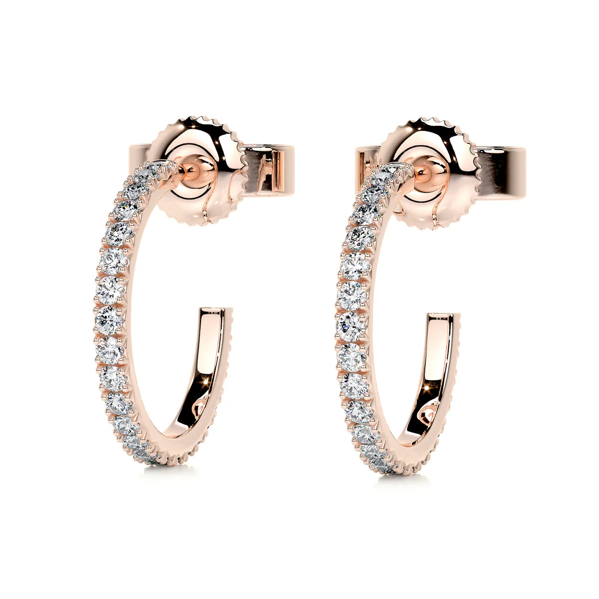 Rose :: delicate round lab grown diamond earrings 0.50 carat white gold subtle luxury everyday studs