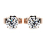 Rose :: modern round lab grown diamond studs white gold minimalist solitaire fine jewelry