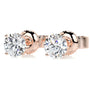Rose :: high brilliance round cut lab grown diamond stud earrings white gold timeless elegant jewelry