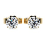 Yellow :: premium round cut lab grown diamond studs white gold elegant solitaire fine jewelry for women